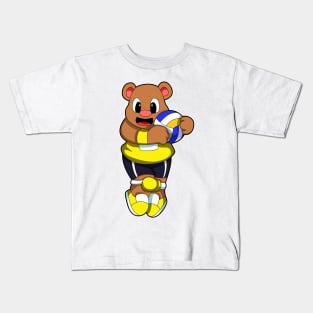 Bear at Sports with Volleyball Kids T-Shirt